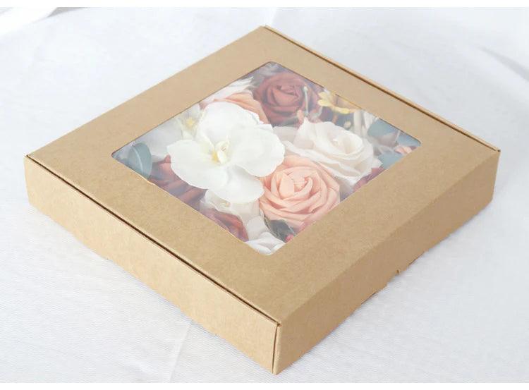 Simulated white orange rose silk fabric aircraft box DIY interior decoration