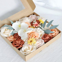 Simulated white orange rose silk fabric aircraft box DIY interior decoration