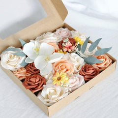 Simulated white orange rose silk fabric aircraft box DIY interior decoration