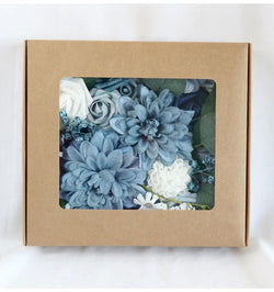 Simulated mixed blue dahlia rose silk fabric aircraft box DIY interior decoration