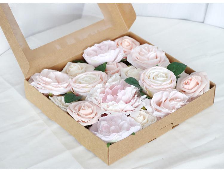 Simulated light pink rose silk fabric aircraft box DIY interior decoration