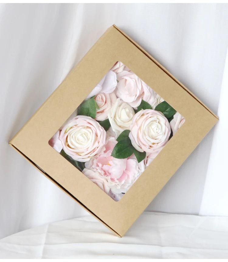 Simulated light pink rose silk fabric aircraft box DIY interior decoration