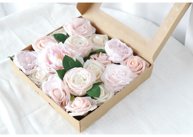 Simulated light pink rose silk fabric aircraft box DIY interior decoration