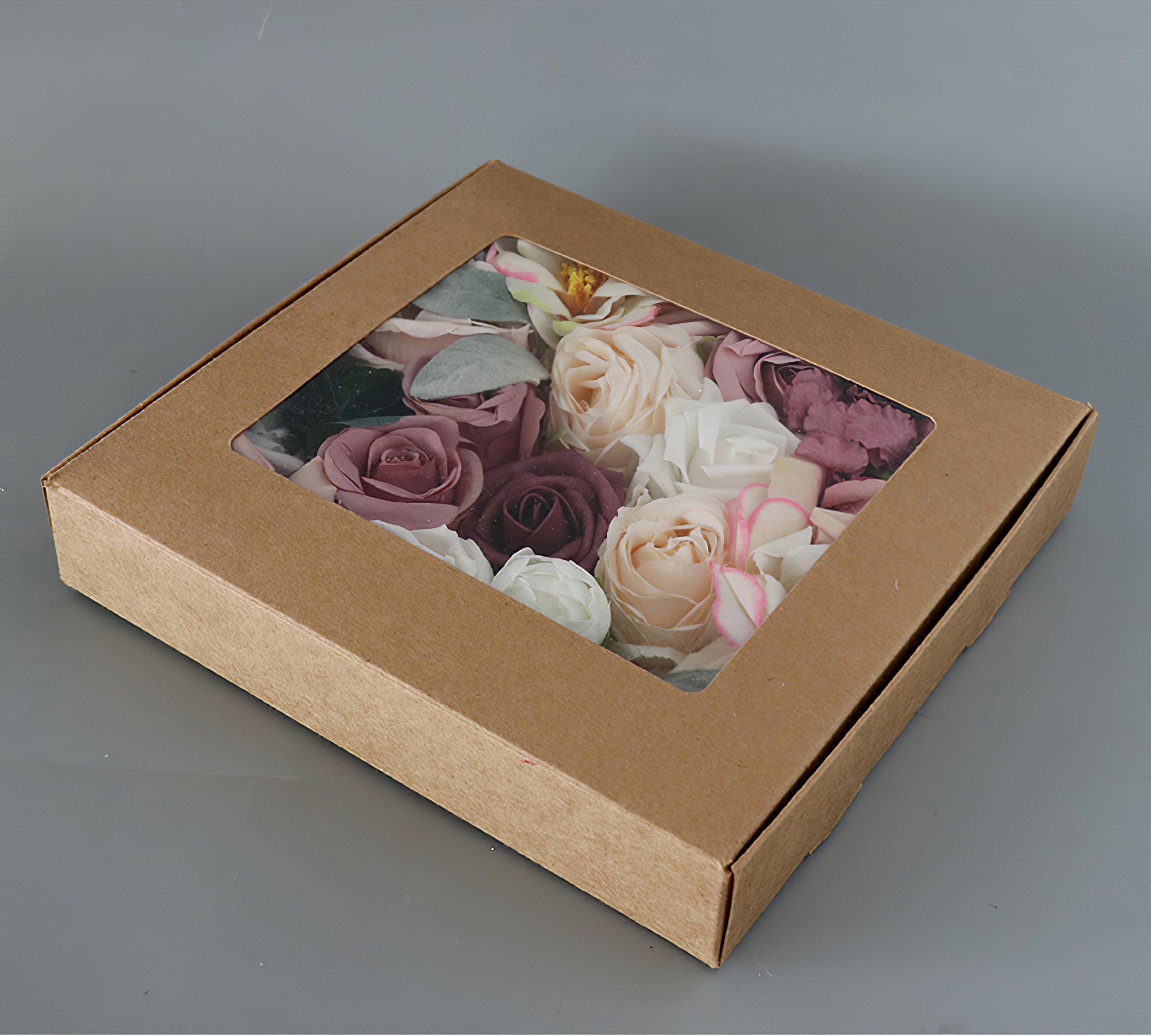 Simulated pink and white mixed rose silk fabric aircraft box DIY interior decoration