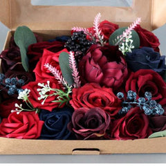 Simulated red mixed rose silk fabric aircraft box DIY interior decoration