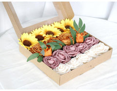 Simulated Sunflower Rose Silk Fabric Aircraft Box DIY Interior Decoration