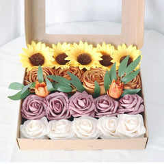 Simulated Sunflower Rose Silk Fabric Aircraft Box DIY Interior Decoration