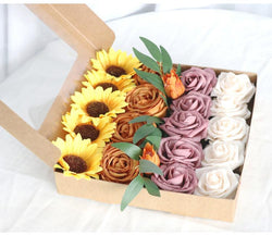 Simulated Sunflower Rose Silk Fabric Aircraft Box DIY Interior Decoration