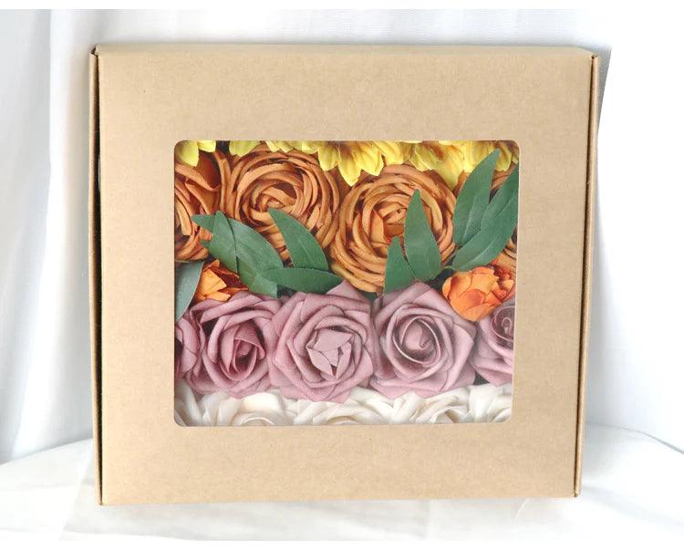 Simulated Sunflower Rose Silk Fabric Aircraft Box DIY Interior Decoration