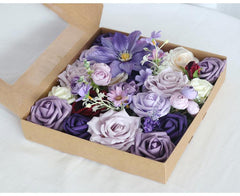 Simulated mixed purple rose silk fabric aircraft box DIY interior decoration