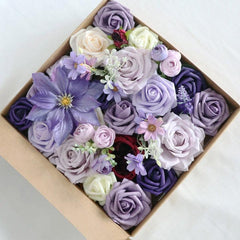 Simulated mixed purple rose silk fabric aircraft box DIY interior decoration