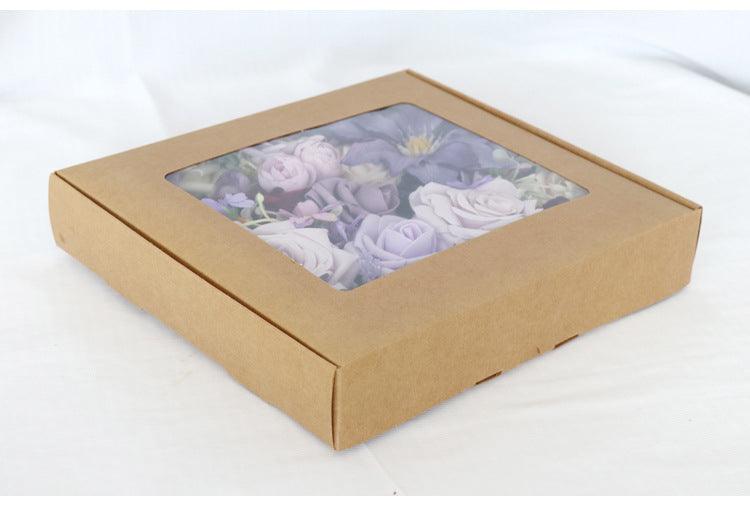 Simulated mixed purple rose silk fabric aircraft box DIY interior decoration