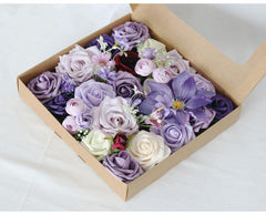 Simulated mixed purple rose silk fabric aircraft box DIY interior decoration