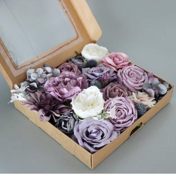 Simulated Purple Mixed Rose Silk Fabric Aircraft Box DIY Interior Decoration