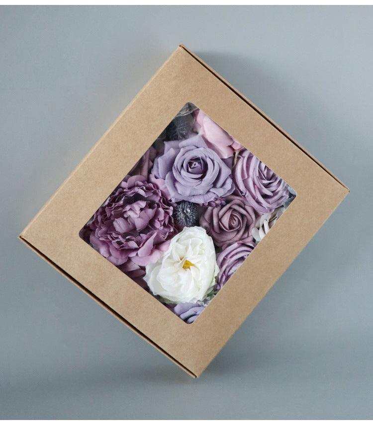 Simulated Purple Mixed Rose Silk Fabric Aircraft Box DIY Interior Decoration