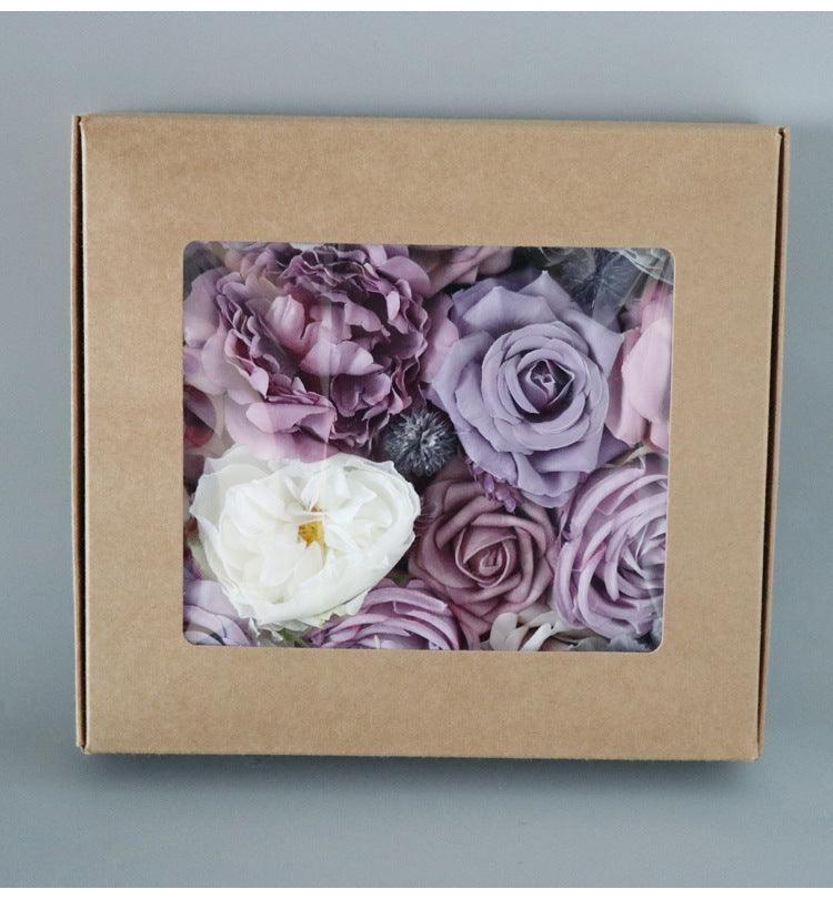 Simulated Purple Mixed Rose Silk Fabric Aircraft Box DIY Interior Decoration