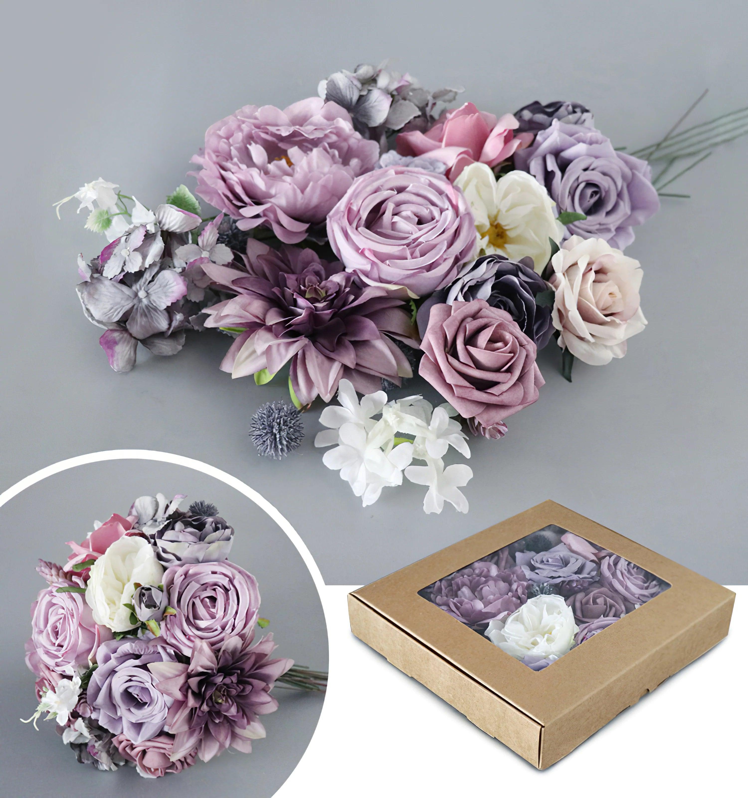 Simulated Purple Mixed Rose Silk Fabric Aircraft Box DIY Interior Decoration