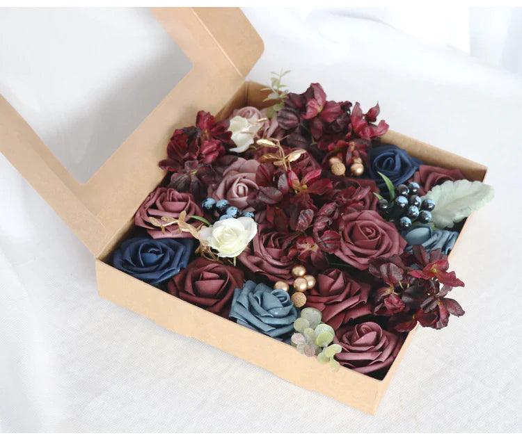 Simulated brownish red rose silk fabric aircraft box DIY interior decoration