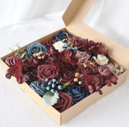 Simulated brownish red rose silk fabric aircraft box DIY interior decoration