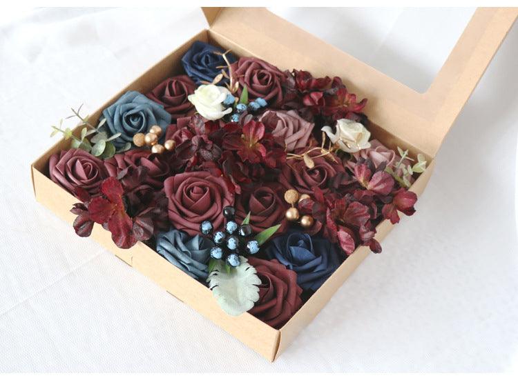 Simulated brownish red rose silk fabric aircraft box DIY interior decoration