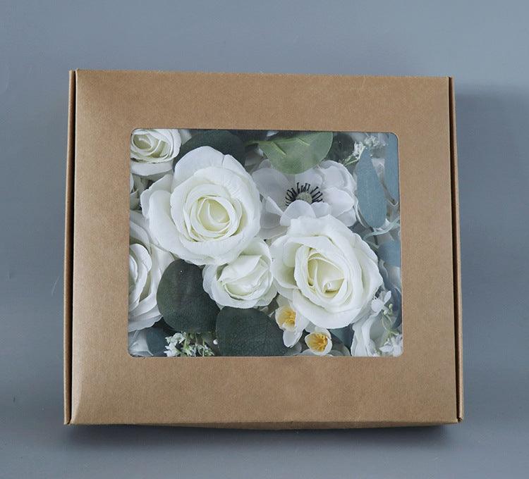 Simulated brownish white rose silk fabric aircraft box DIY interior decoration