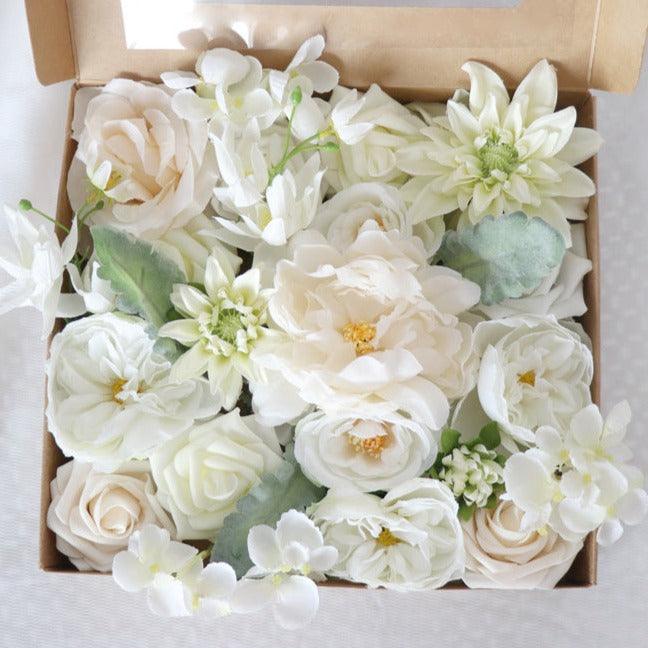 Simulated white green rose silk fabric aircraft box DIY interior decoration