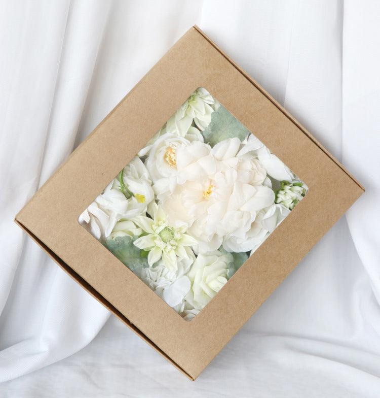 Simulated white green rose silk fabric aircraft box DIY interior decoration