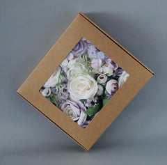 Simulated mixed purple white rose silk fabric aircraft box DIY interior decoration