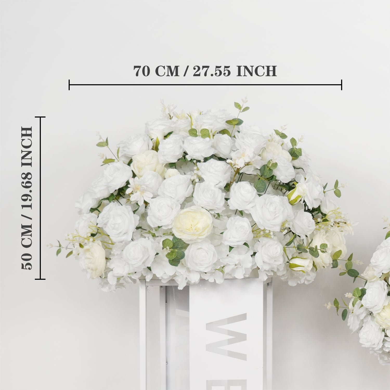 Hydrangea White Rose Aritificial Flower Ball Table Centrepiece Decor Figure 11