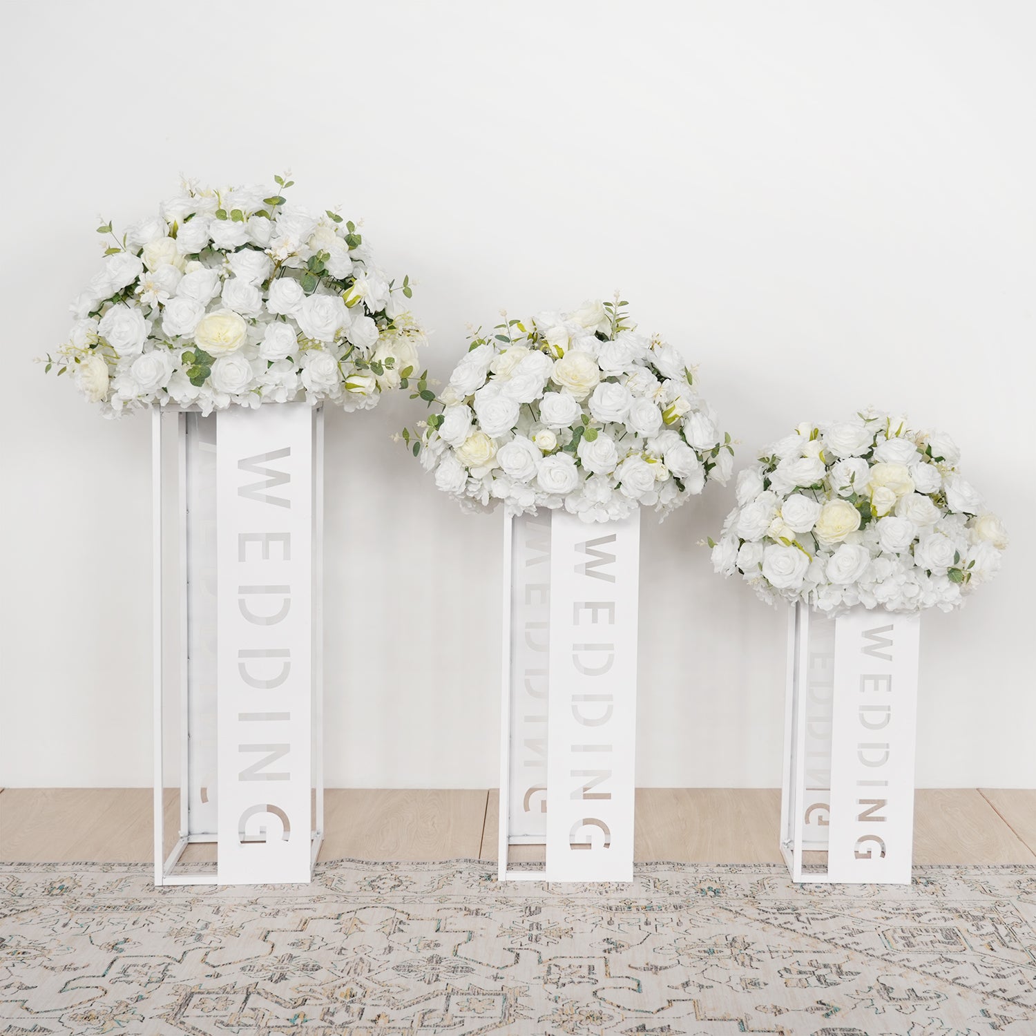 Hydrangea White Rose Aritificial Flower Ball Table Centrepiece Decor Figure 7