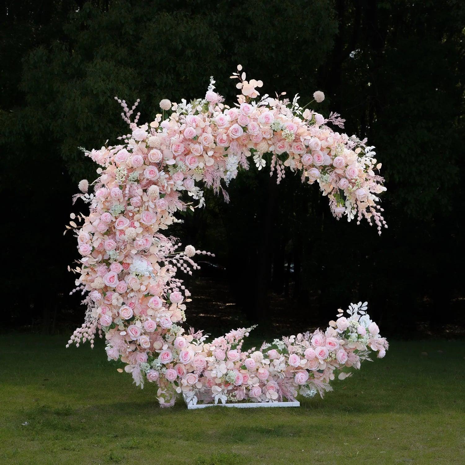 180CM Electroplated Moon Shaped Arch Wedding Flower Stand