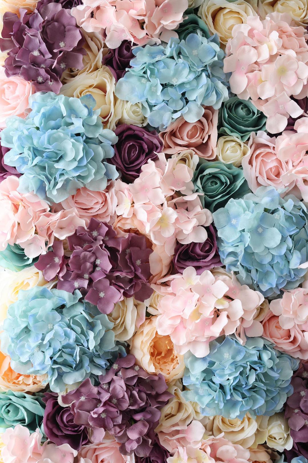 Simulated mixed color rose and peony wall party wedding background