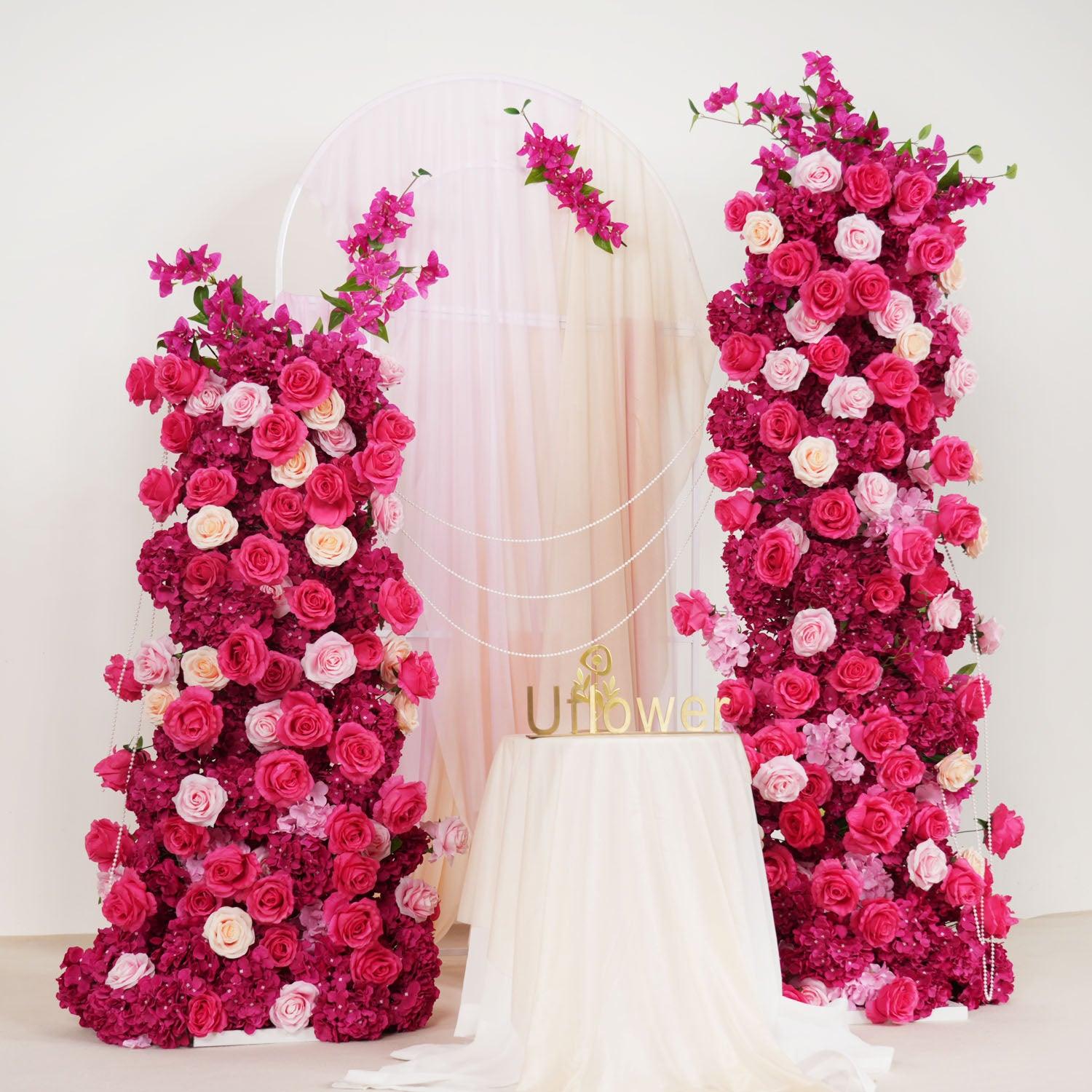 Luxury 5D Red Rose Hydrangea Arch Decor 2 picture