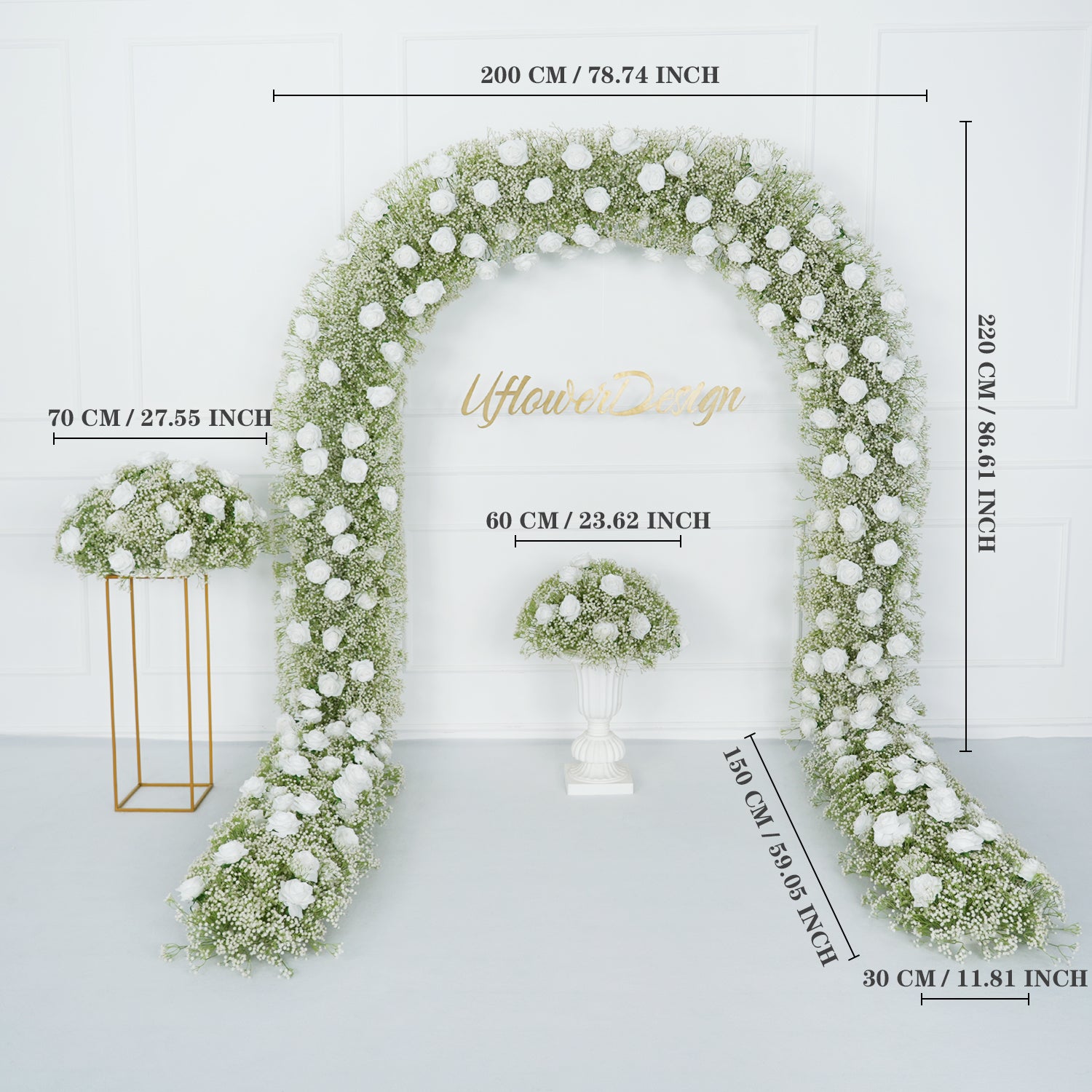 Luxury White Rose Wedding Flower Arch Event Table Centerpiece Set Figure 2