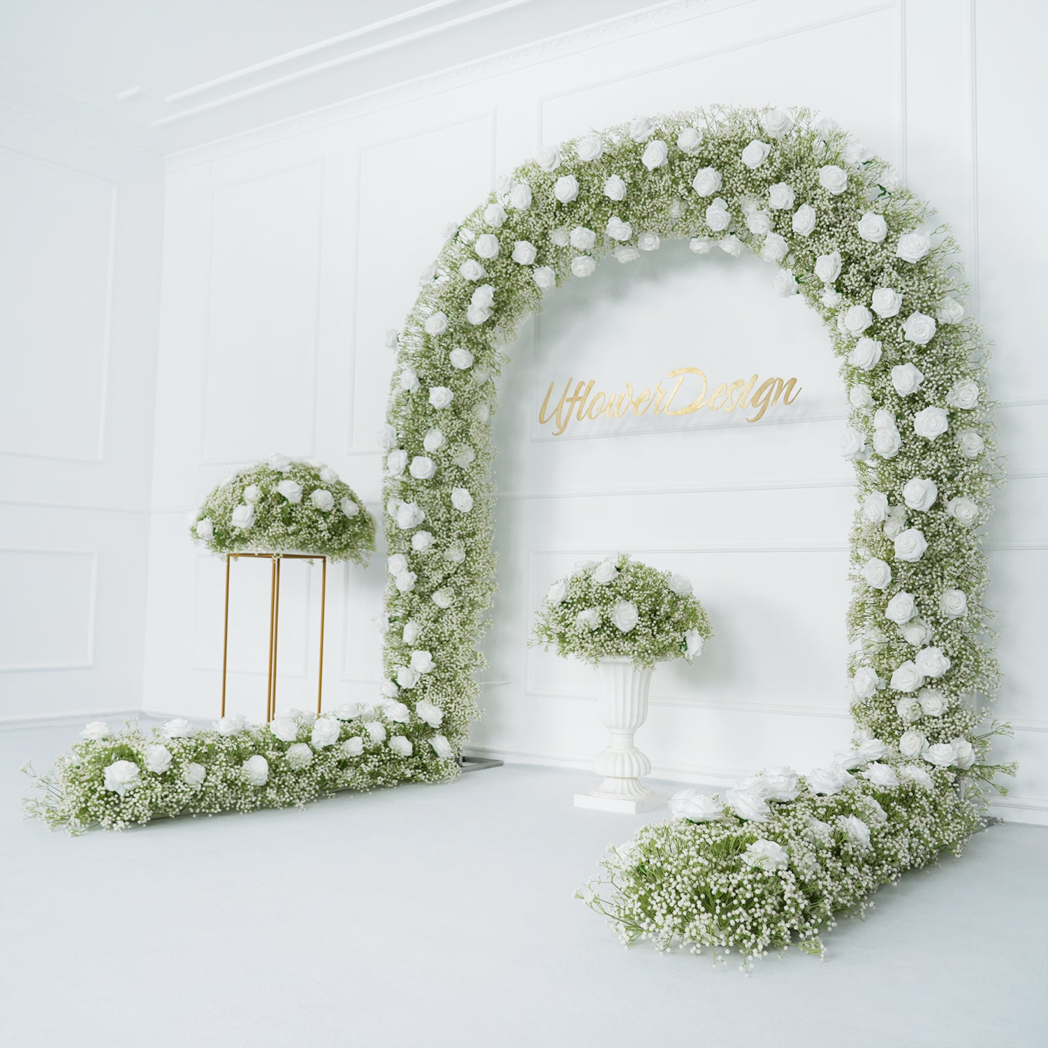 Luxury White Rose Wedding Flower Arch Event Table Centerpiece Set Figure 3