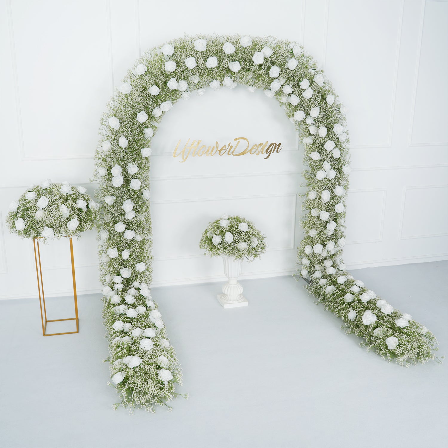 Luxury White Rose Wedding Flower Arch Event Table Centerpiece Set Figure 4