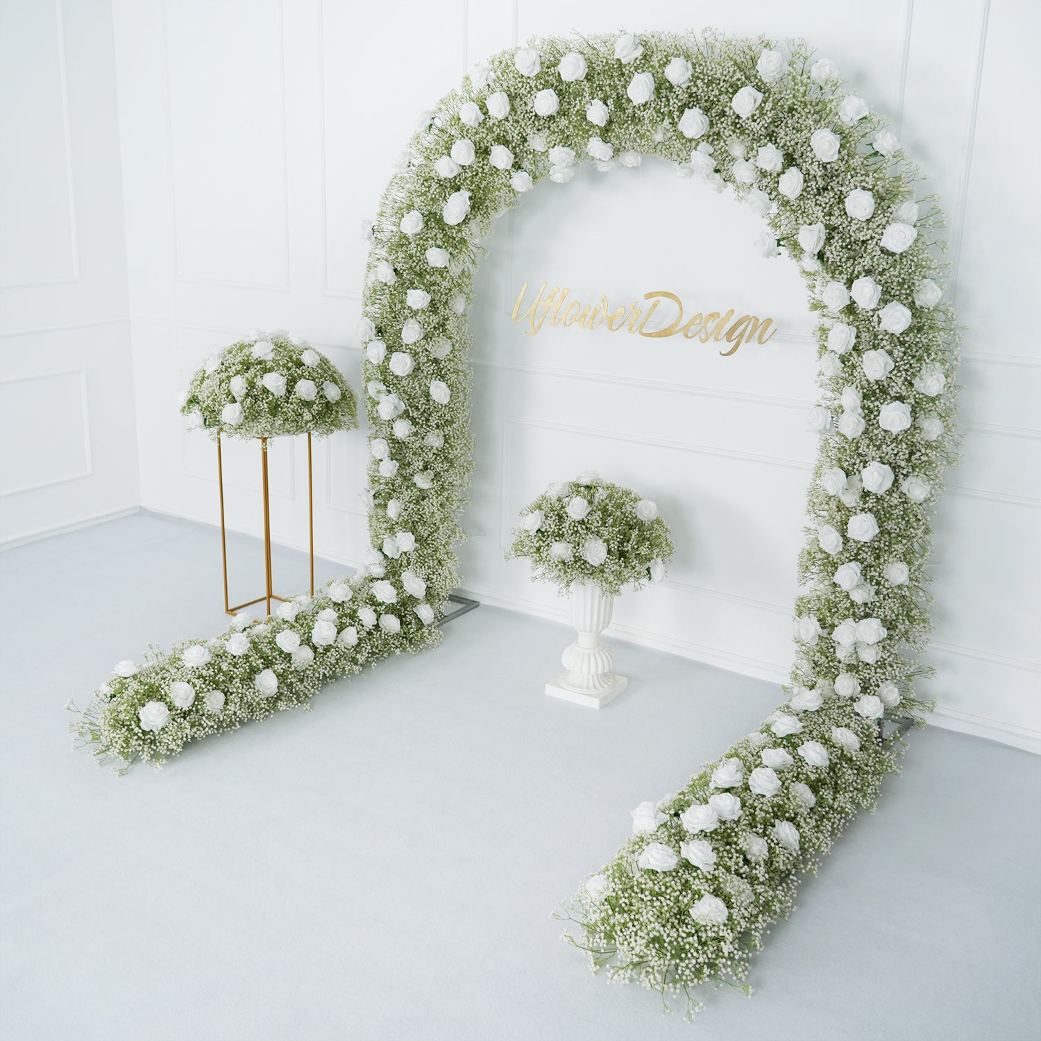 Luxury White Rose Wedding Flower Arch Event Table Centerpiece Set Figure 5
