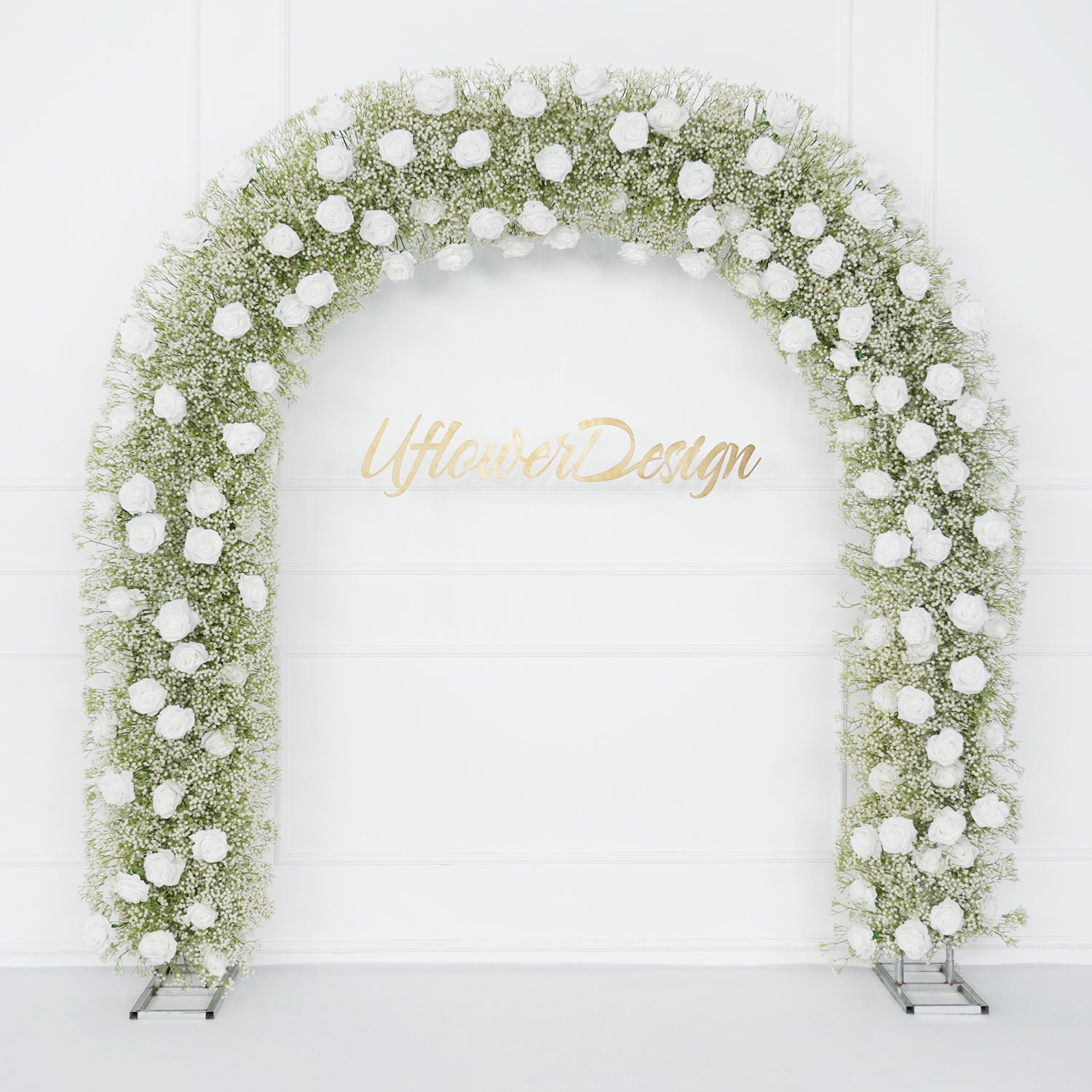 Luxury White Rose Wedding Flower Arch Figure 1