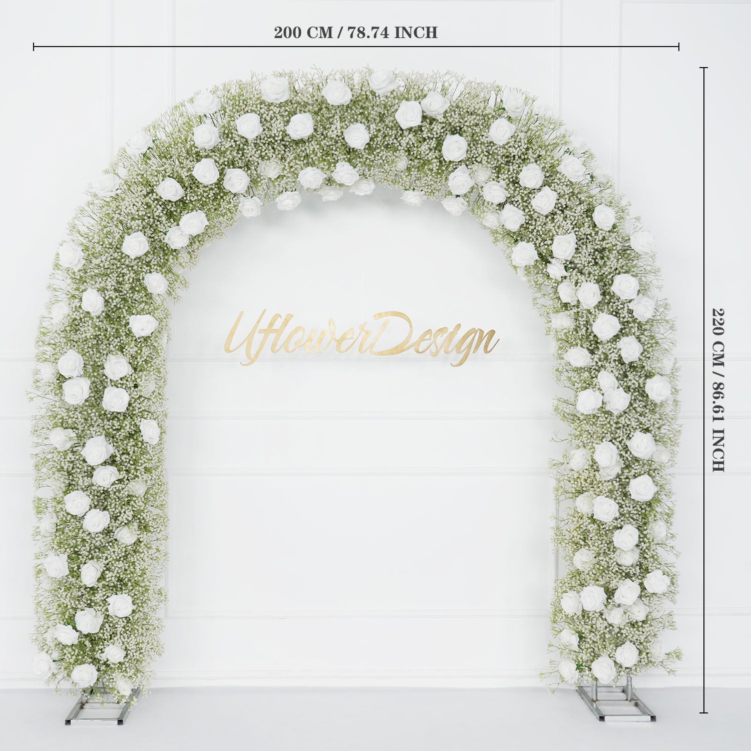 Luxury White Rose Wedding Flower Arch Figure 2