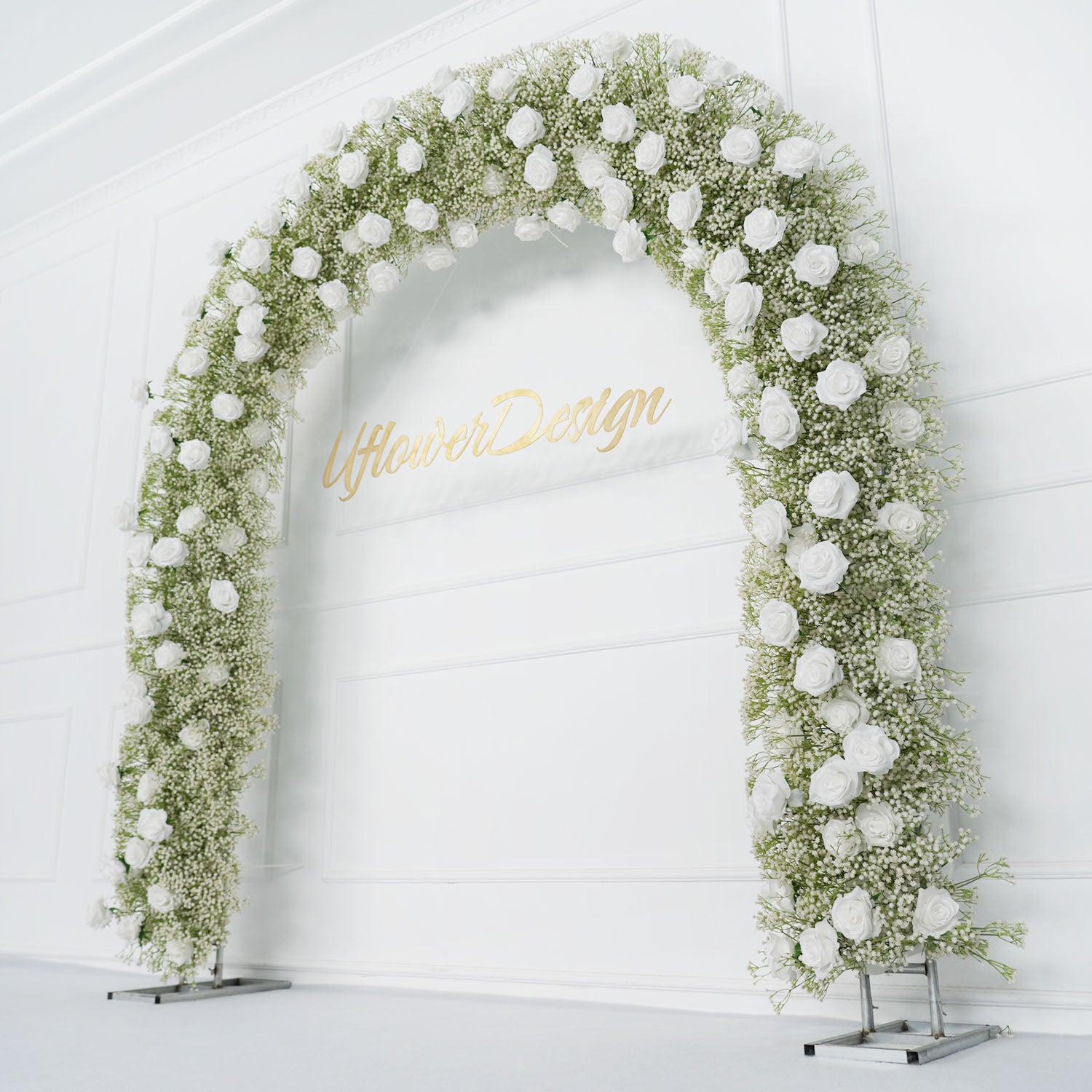 Luxury White Rose Wedding Flower Arch Figure 3