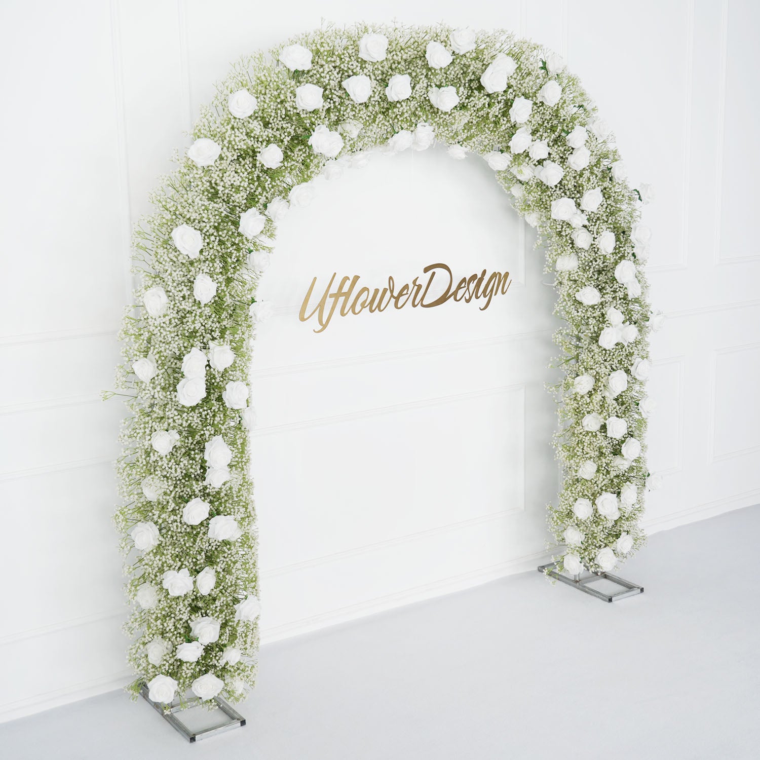 Luxury White Rose Wedding Flower Arch Figure 4