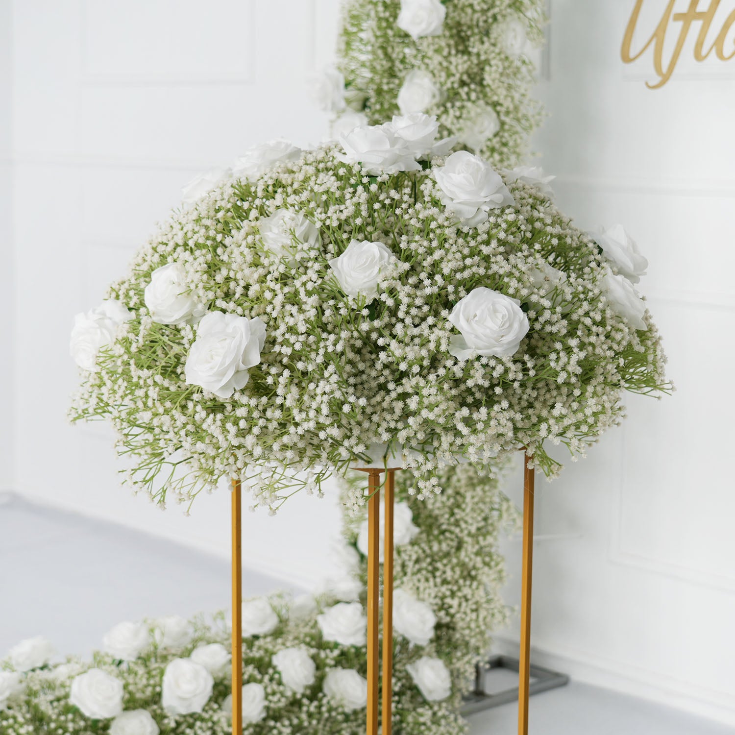 Luxury White Rose Wedding Table Flower Luxury White Rose Wedding Flower Ball Figure 3