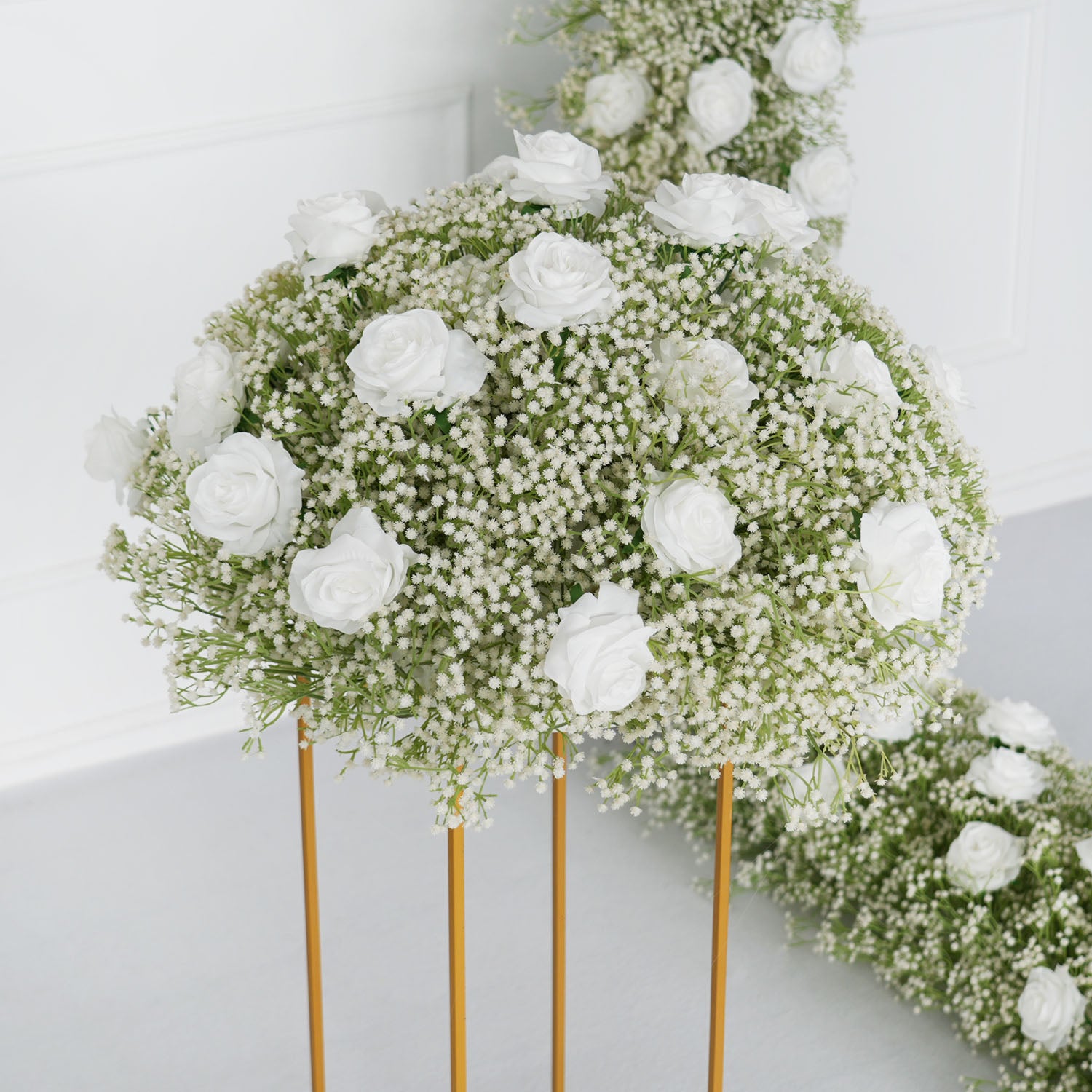 Luxury White Rose Wedding Table Flower Luxury White Rose Wedding Flower Ball Figure 4