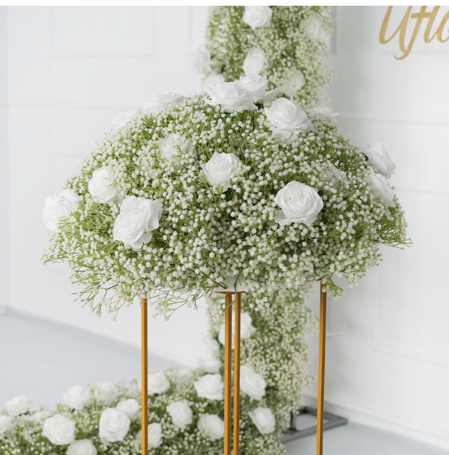 Luxury White Rose Wedding Table Flower Luxury White Rose Wedding Flower Ball Figure 6