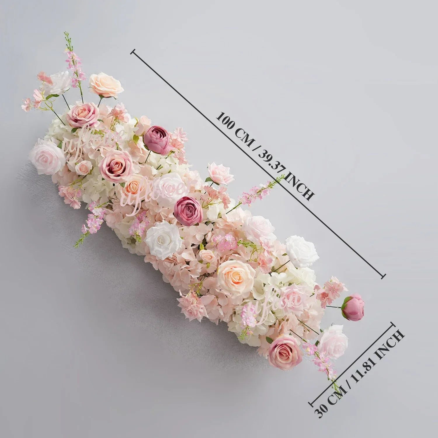 Uflower Artificial Pink White Flower Row Wedding KT Backdrop Decor SET80152 - Uflower