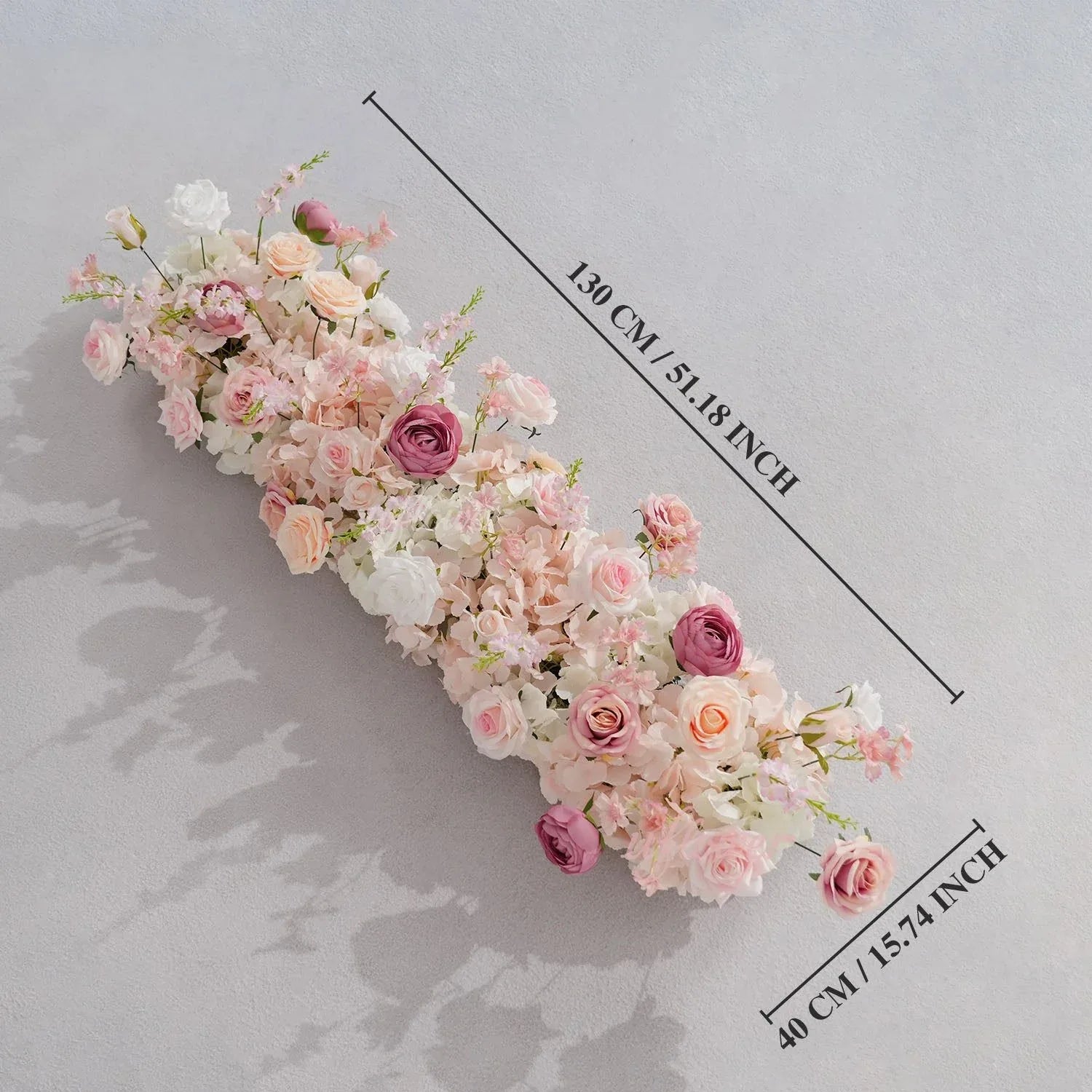 Uflower Artificial Pink White Flower Row Wedding KT Backdrop Decor SET80152 - Uflower