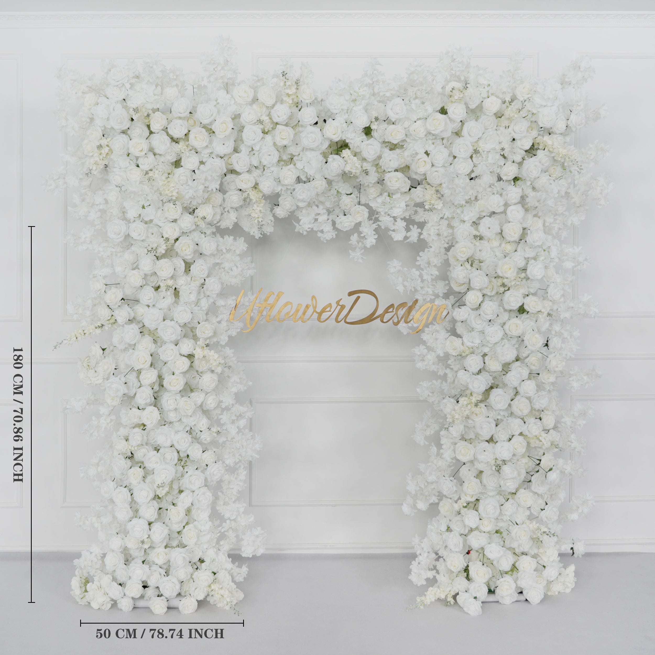 Artificial White Rose Flower Arrangement Wedding Backdrop Decor Props