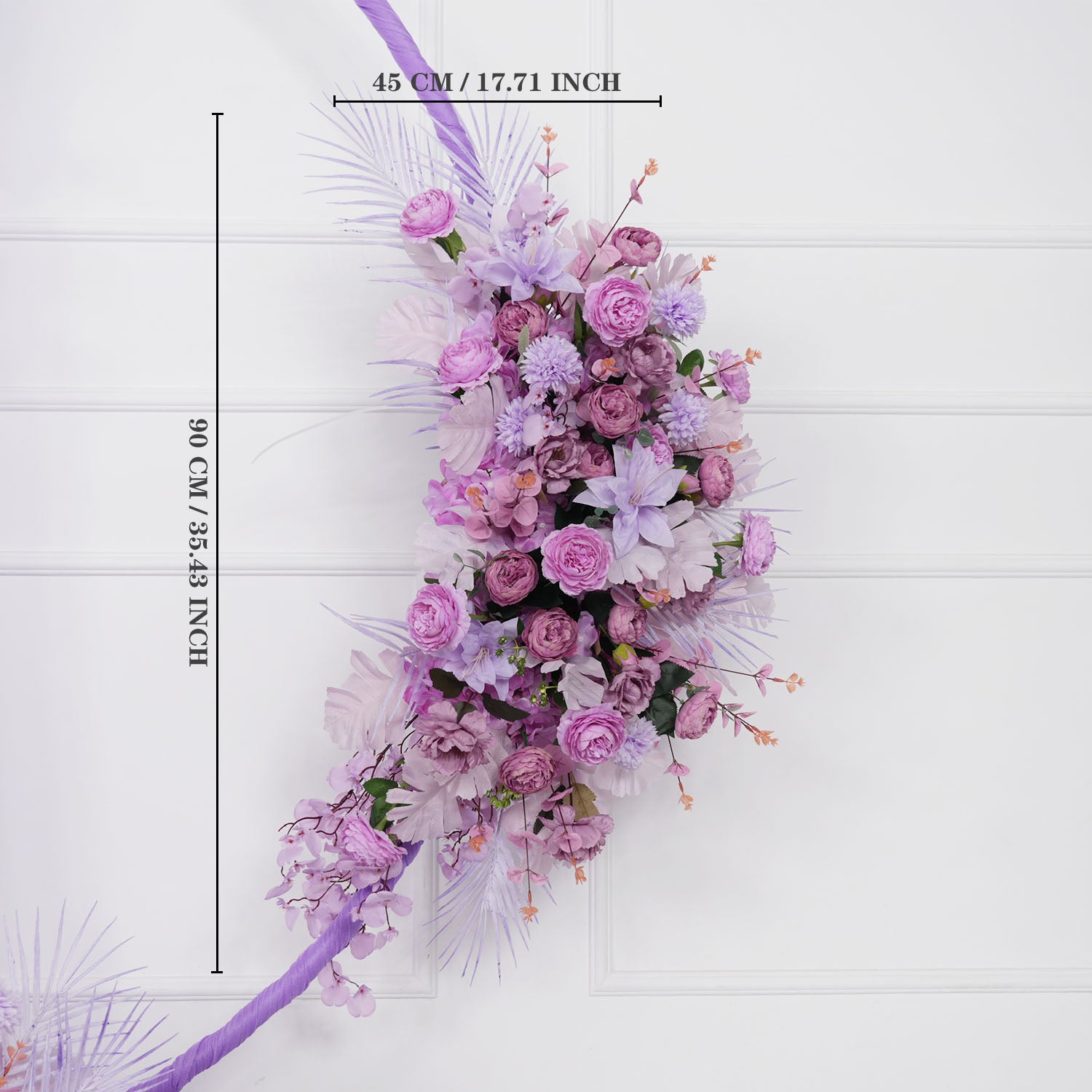 Artificial Purple Wedding KT Backdrop Flower Row Decor