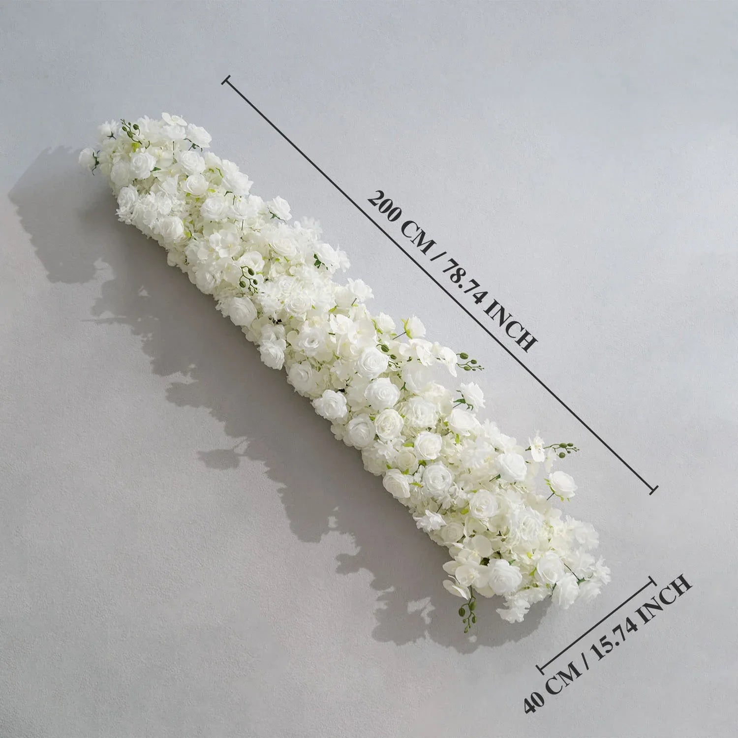 Uflower White Orchid Rose Table Runner Sofa Floral Wedding Backdrop Decor SET80185 - Uflower