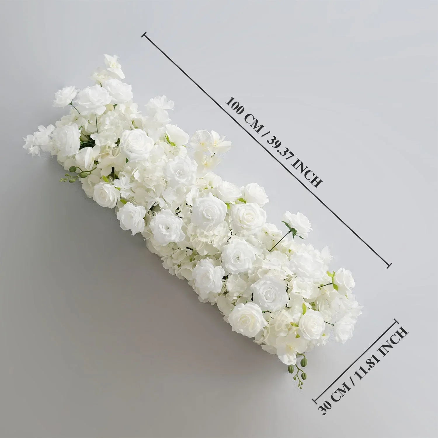 Uflower White Orchid Rose Table Runner Sofa Floral Wedding Backdrop Decor SET80185 - Uflower